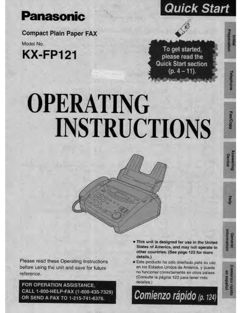 Panasonic KX-FP121 Operating	 instruction