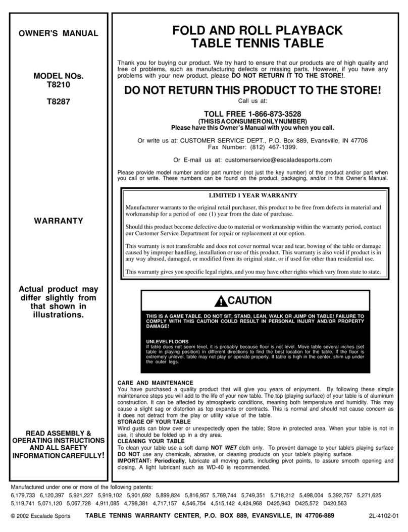 ESCALADE T8210 User manual