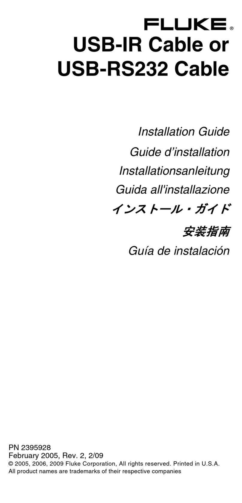 Fluke USB-IR User manual