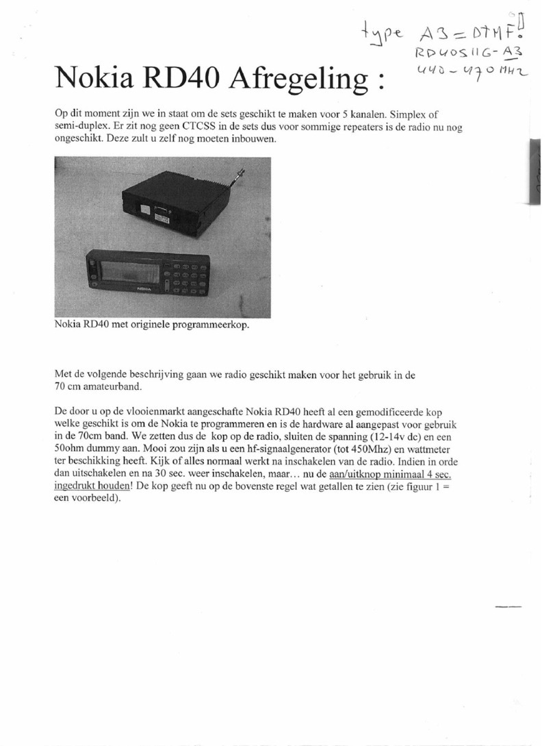 Nokia RD40 manual