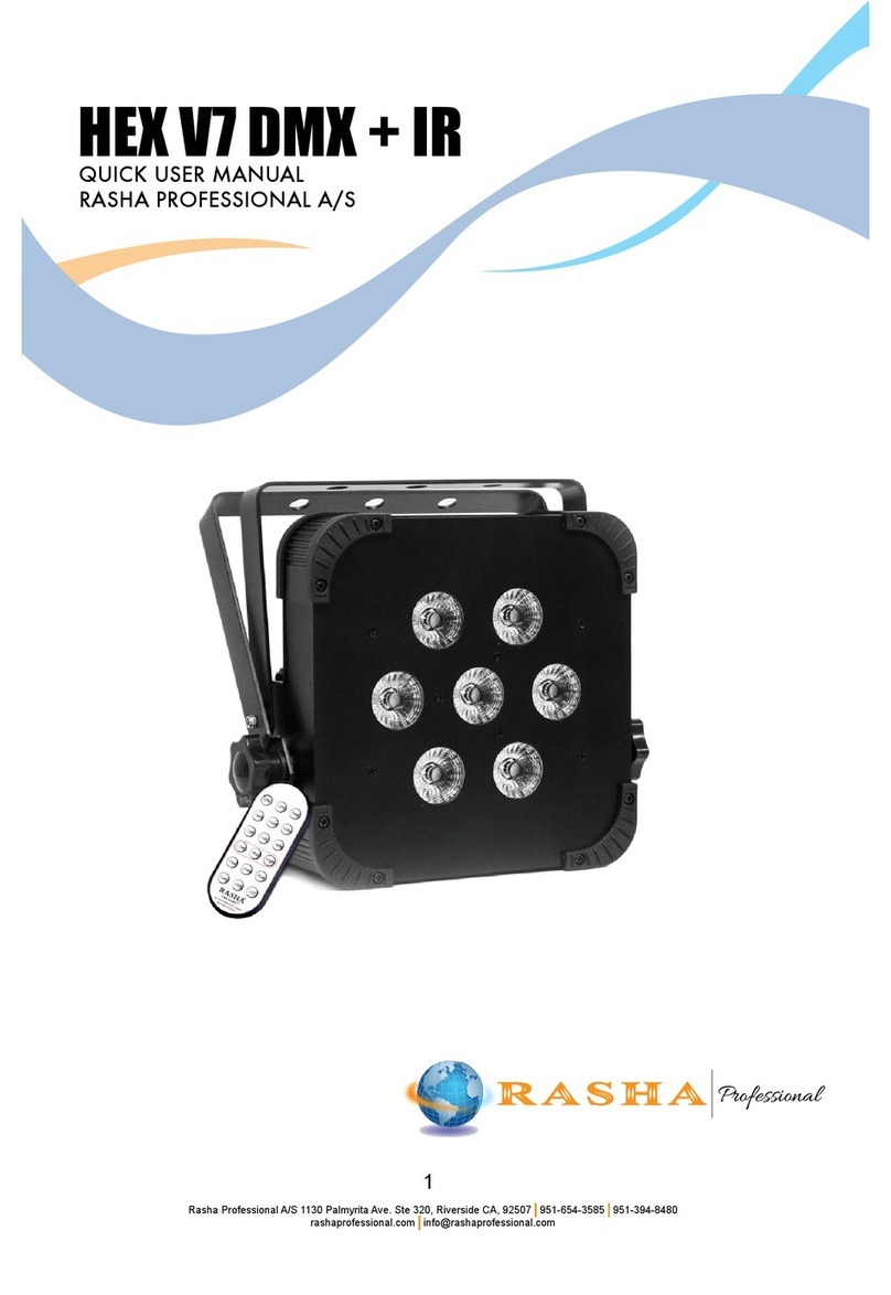 RASHA PROFESSIONAL HEX V7 DMX + IR Quick user manual