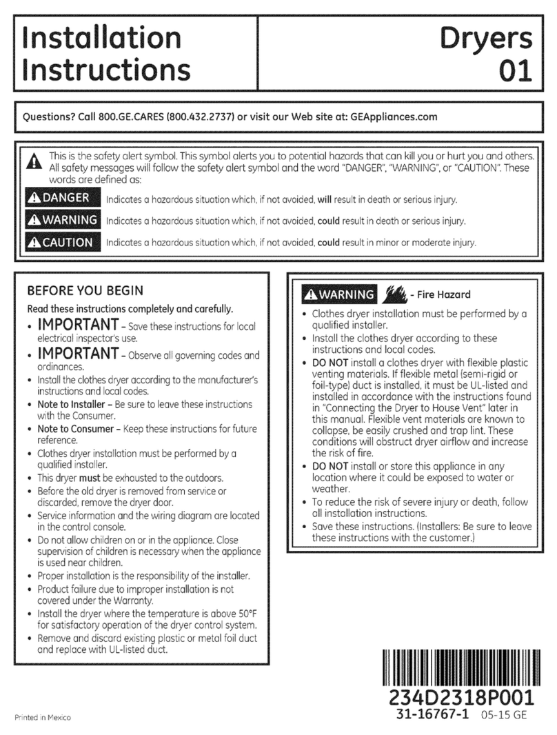 GE GTD42GASJ0WW Installation instruction