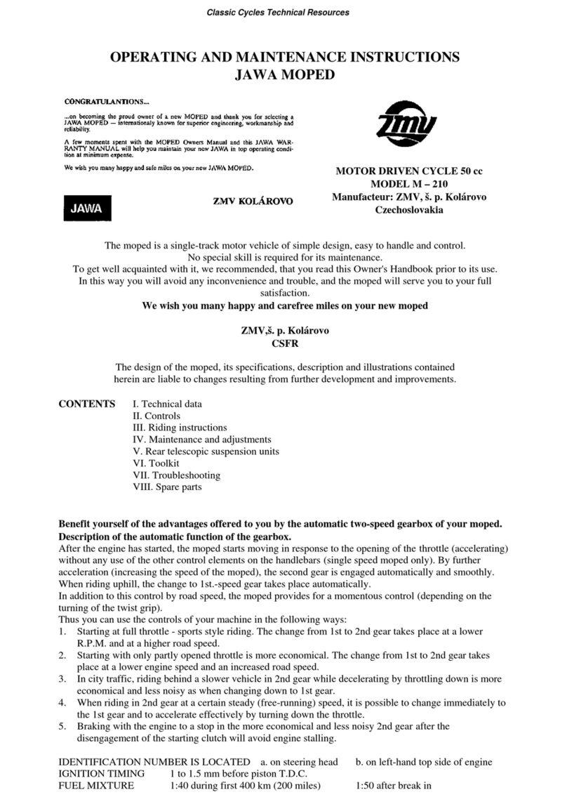 JAWA M-210 Operating and maintenance instructions