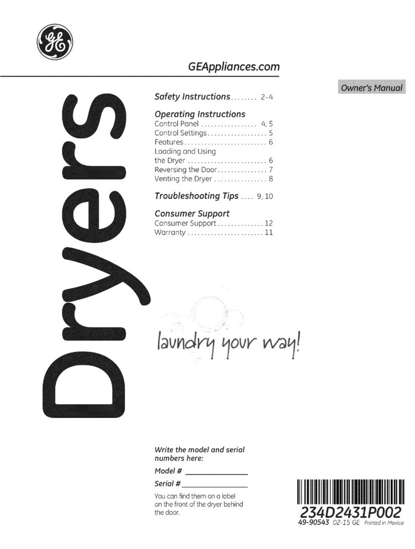GE GTD42GASJ0W User manual