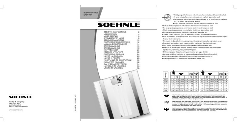 Soehnle BODY CONTROL EASY FIT Installation and operation manual