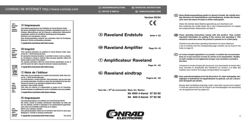 Conrad XA 1000 operating instructions Conrad XA 1000 operating instructions