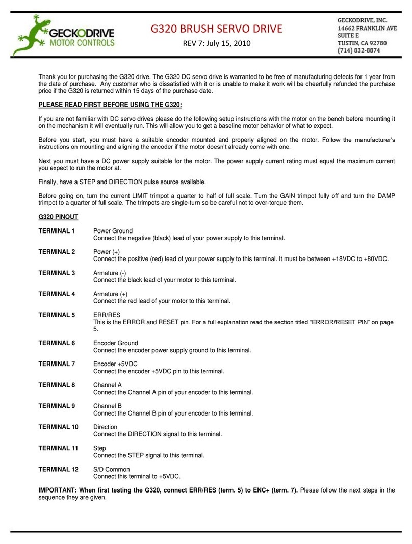Geckodrive G320 User manual