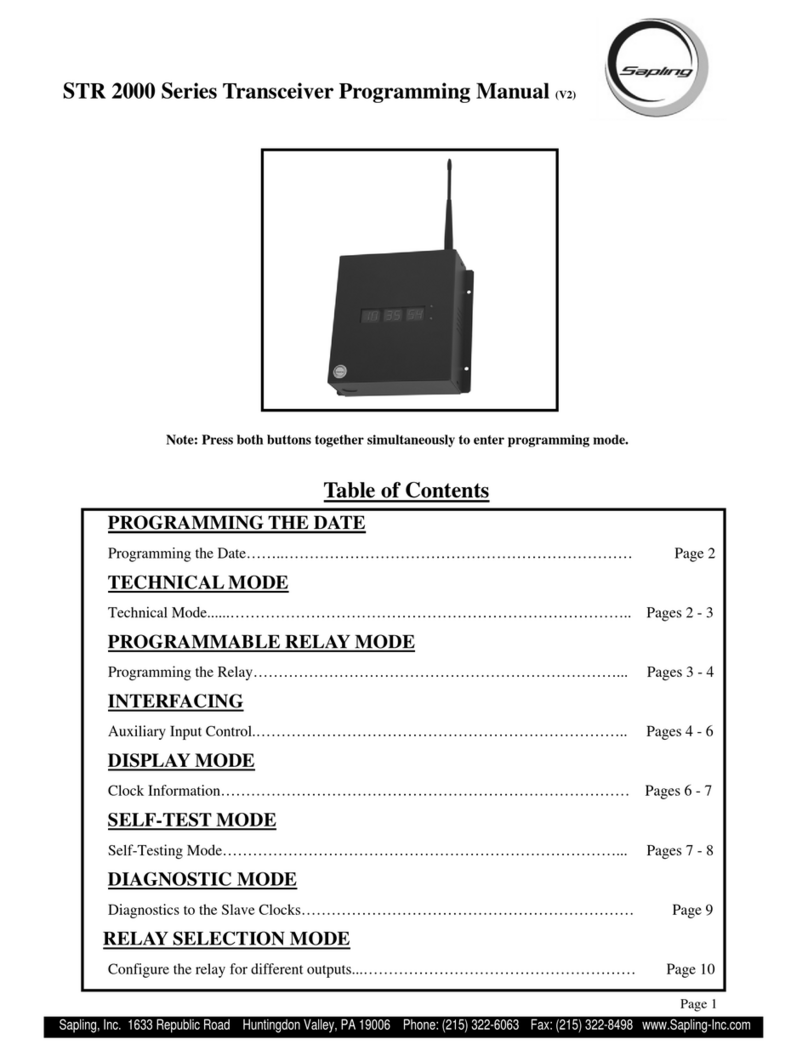 Sapling STR 2000 Series Programming manual