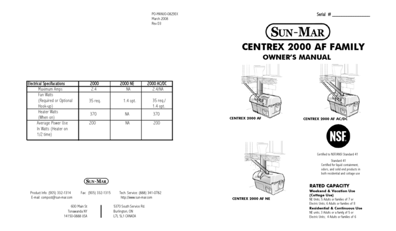 Sun-Mar centrex 2000 af owner's manual