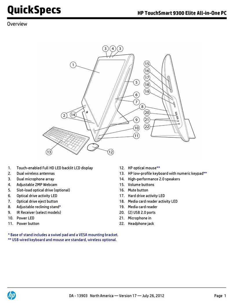 HP TouchSmart 9300 Elite User instructions