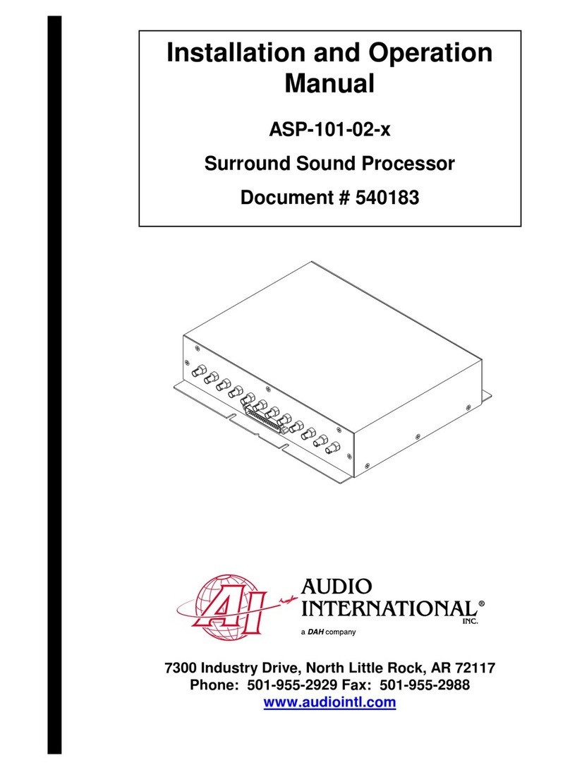 Audio international ASP-101-02 Series Installation and operation manual