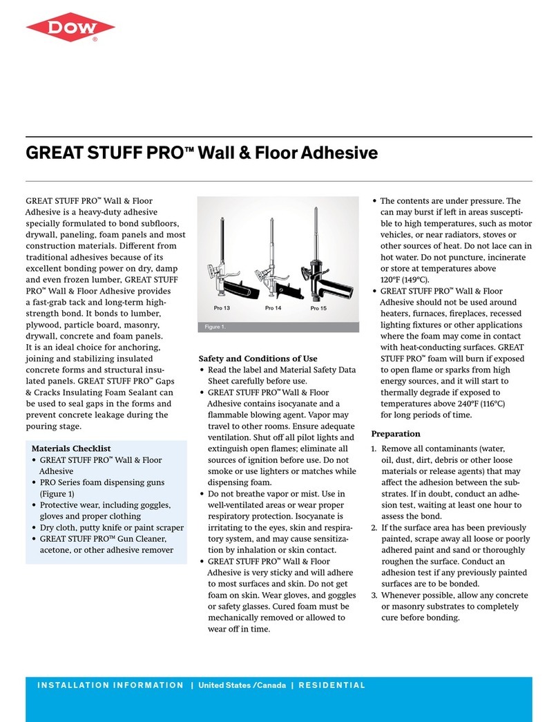 Dow GREAT STUFF PRO 13 Installation information