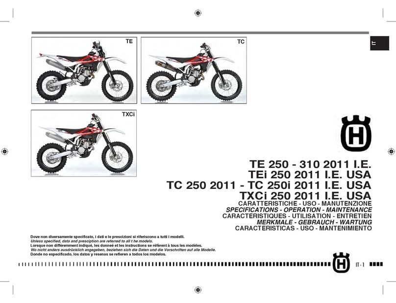 Husqvarna TE 250 - 310 2011 I.E. Specifications - operation - maintenance Husqvarna TE 250 - 310 2011 I.E. Specifications - operation - maintenance