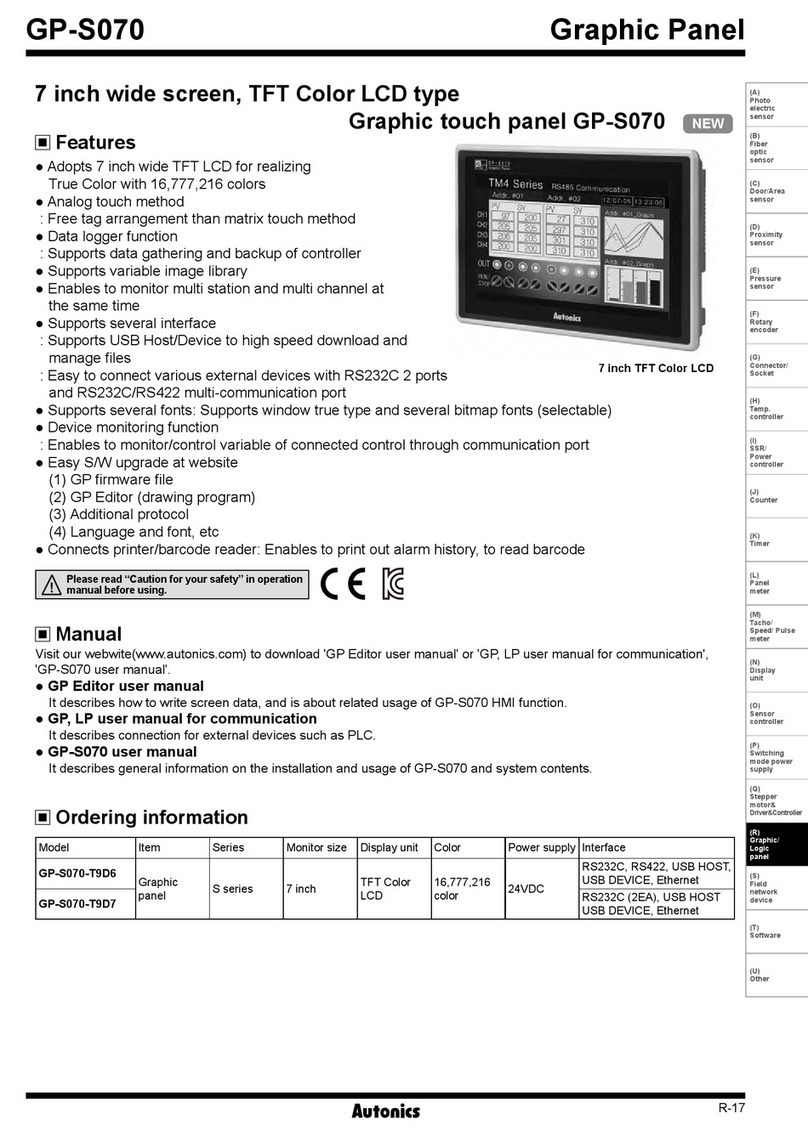 Autonics GP-S070 Instruction