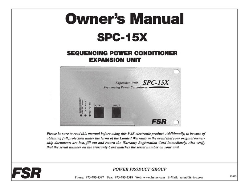 FSR SPC-15X owner's manual