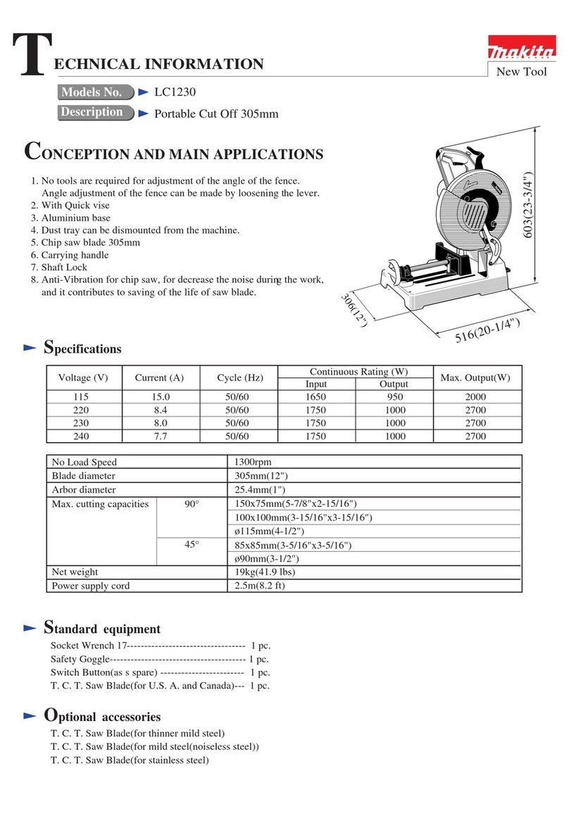Makita LC1230 technical information