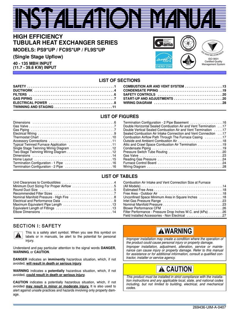 Unitary products group PS9*UP User manual