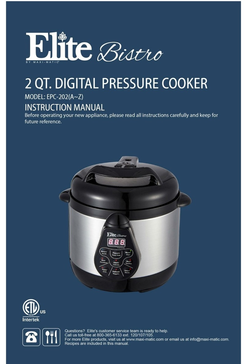 ELITE BISTRO EPC-202 SERIES instruction manual