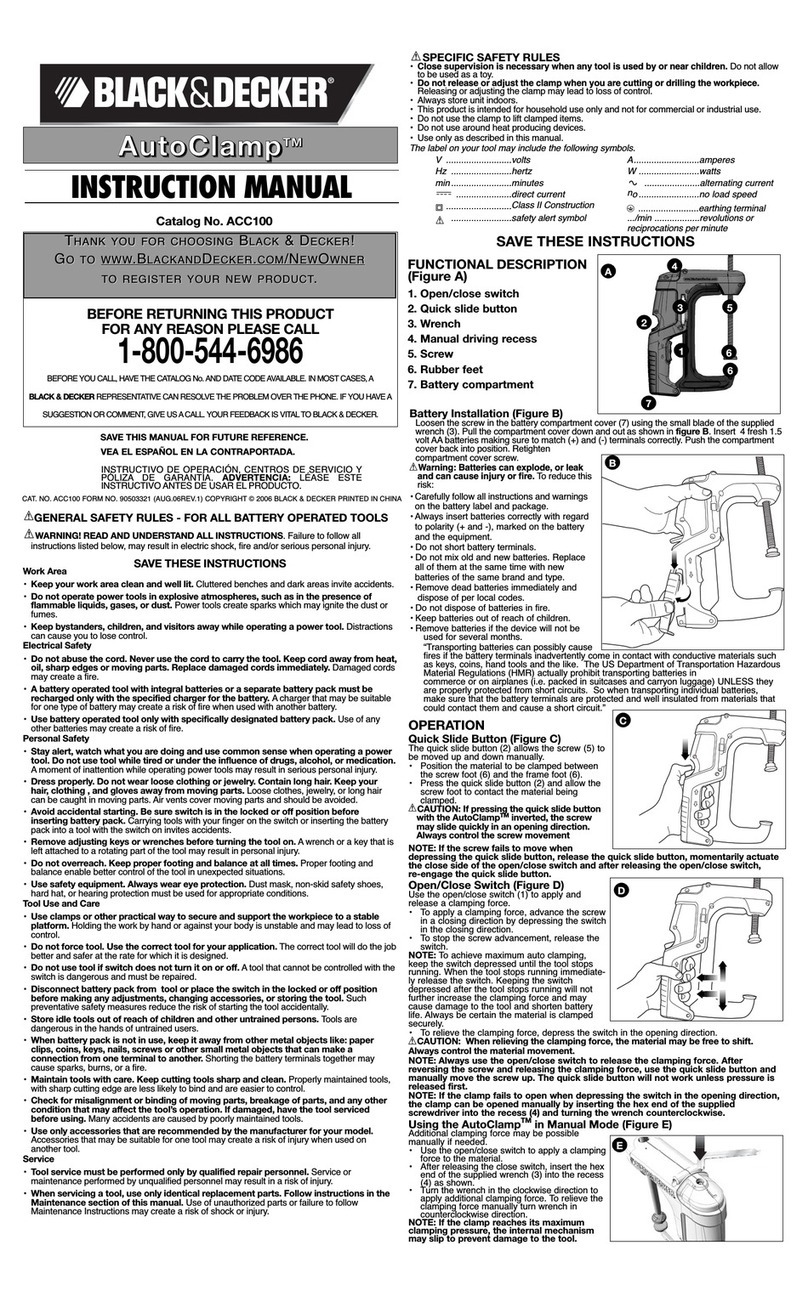 Black & Decker AutoClamp User manual