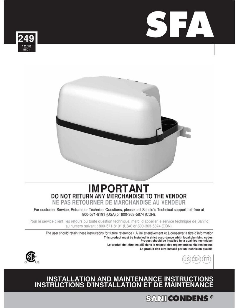 SFA SANICONDENS Installation and maintenance instructions