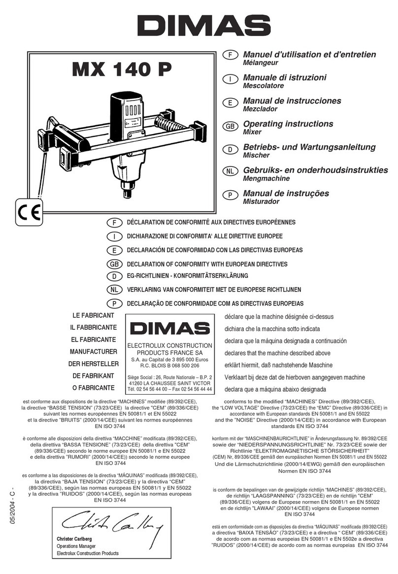 Dimas MX 140 P operating instructions