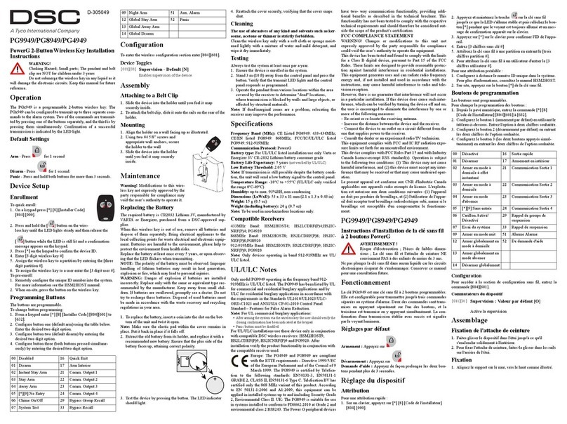 DSC PG9949 installation instructions