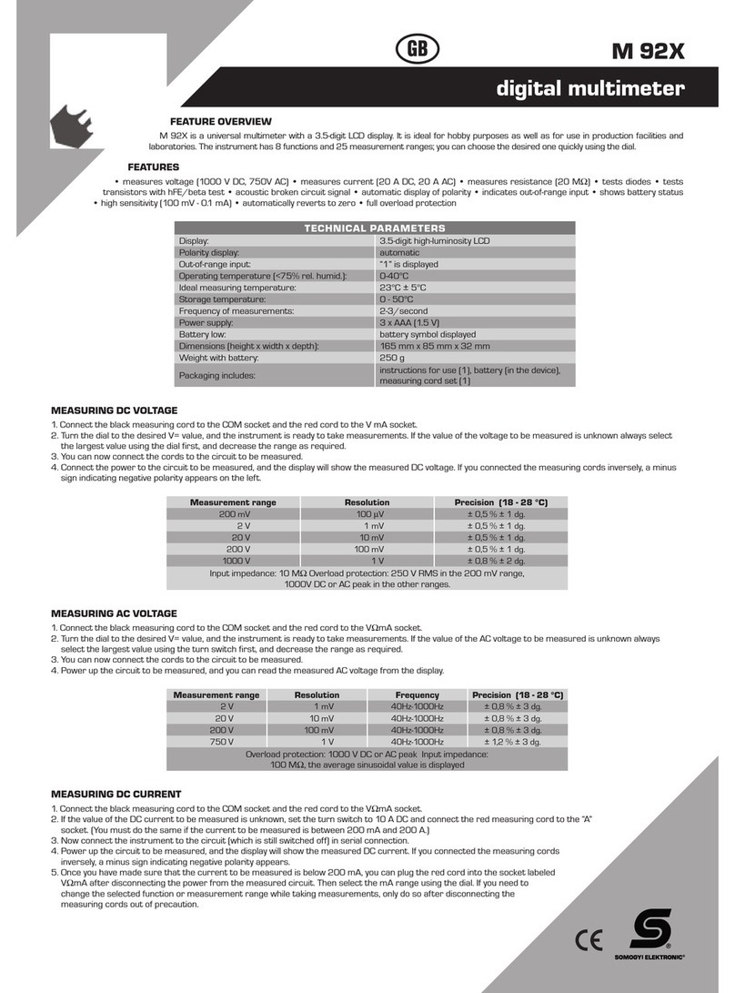 Somogyi M 92X User manual