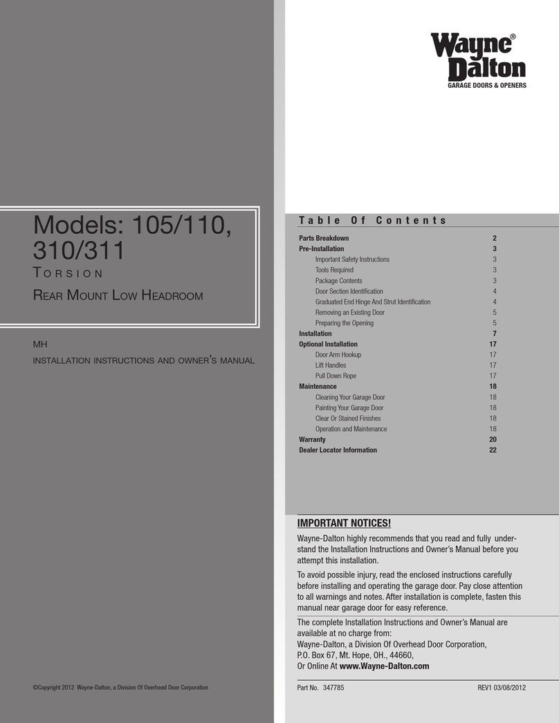 Wayne-Dalton 105/110 Quick start guide