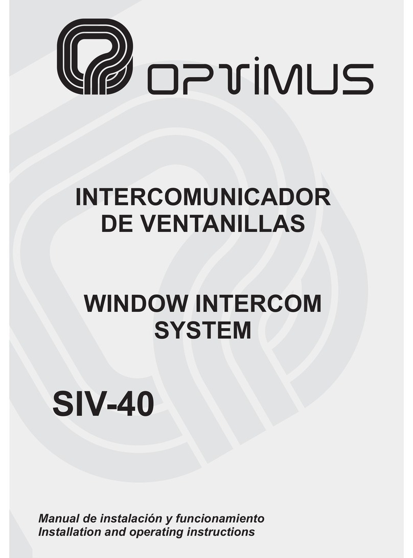 Optimus SIV-40 Installation and operating instructions