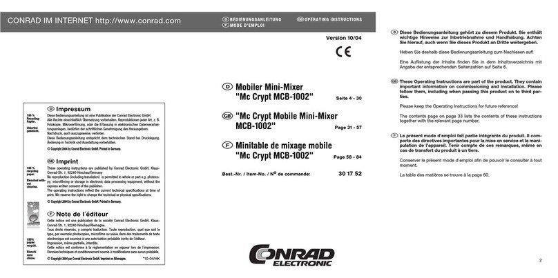 MC Crypt MCB-1002 operating instructions