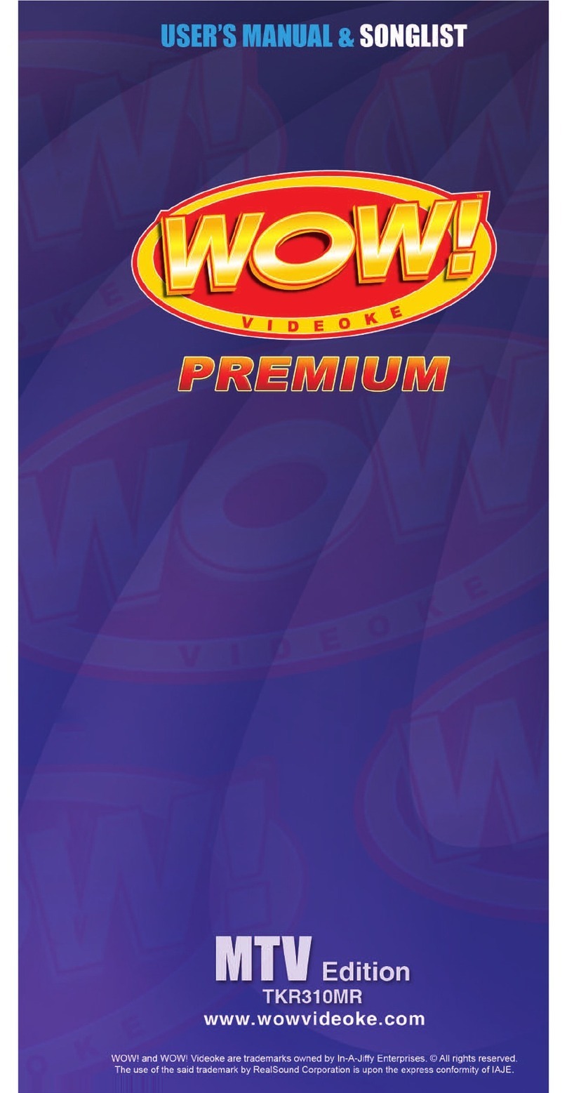 WOW! Videoke Premium TKR-310MR User manual