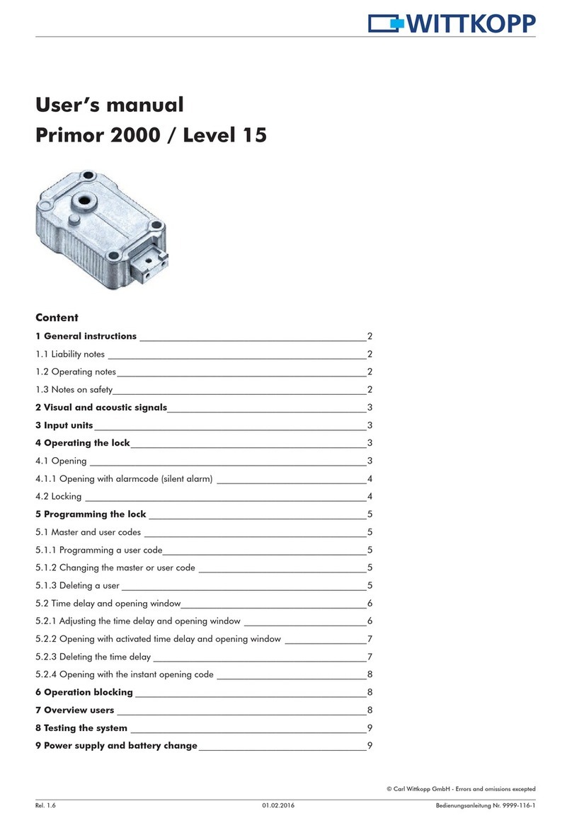 Wittkopp Primor 2000 / Level 15 User manual