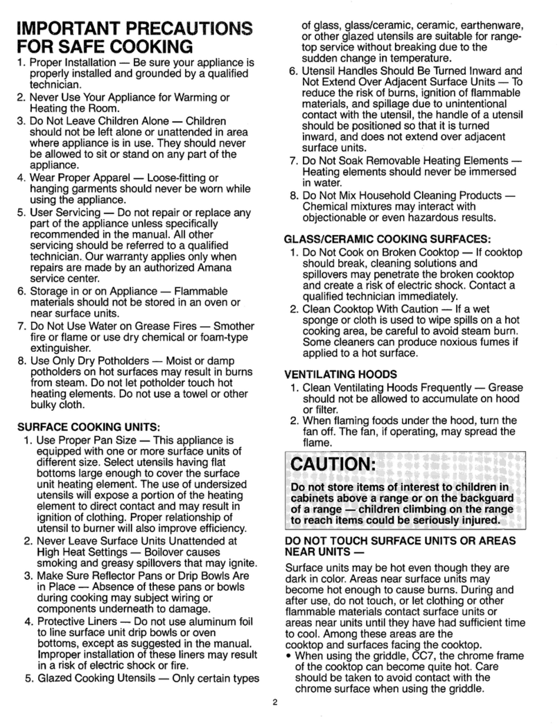 Amana ARS635 Use and care guide
