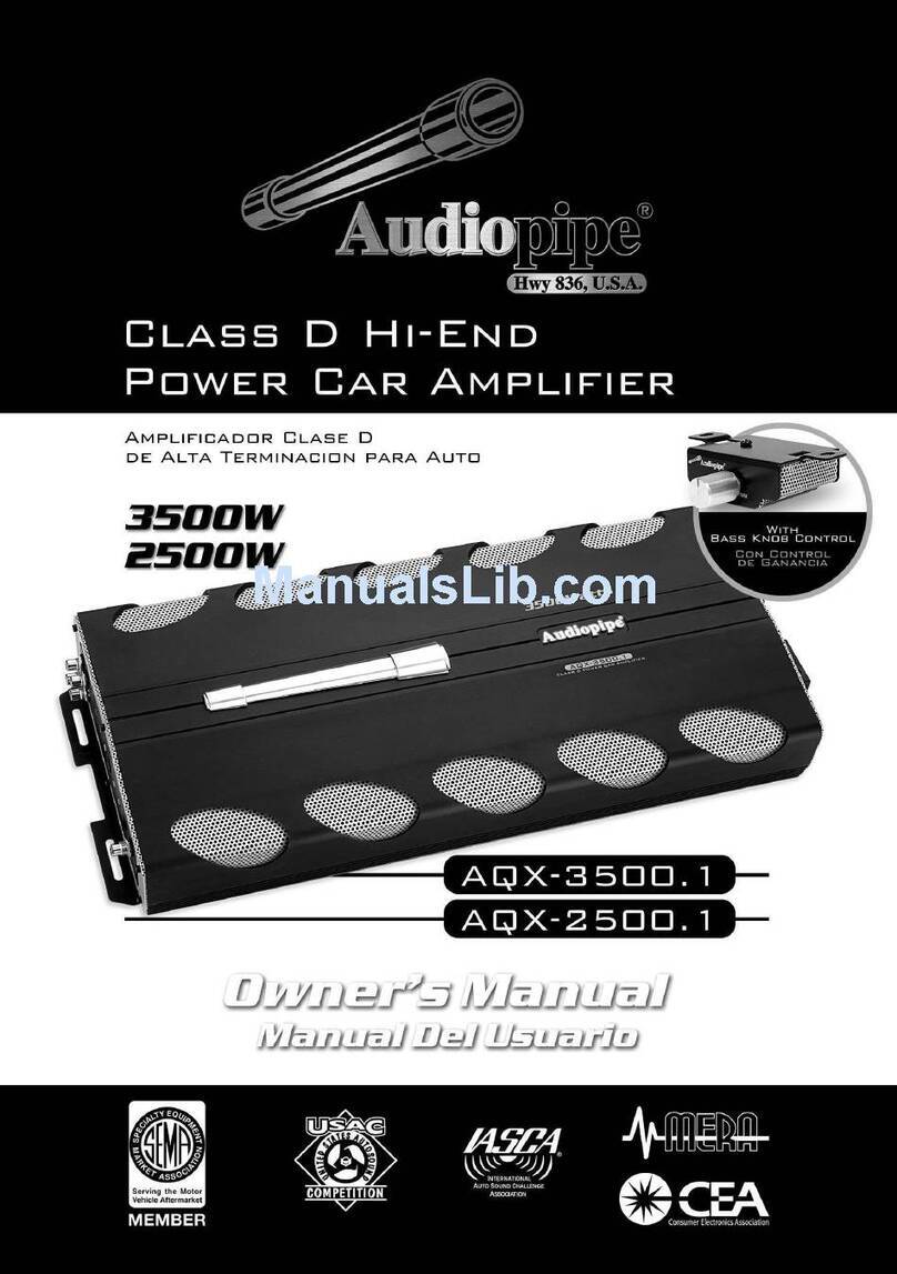 Audiopipe AQX-3500.1 owner's manual Audiopipe AQX-3500.1 owner's manual