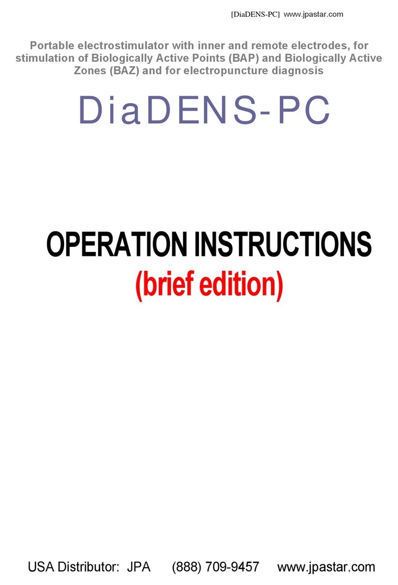 JPA DiaDENS-PC Operation instructions