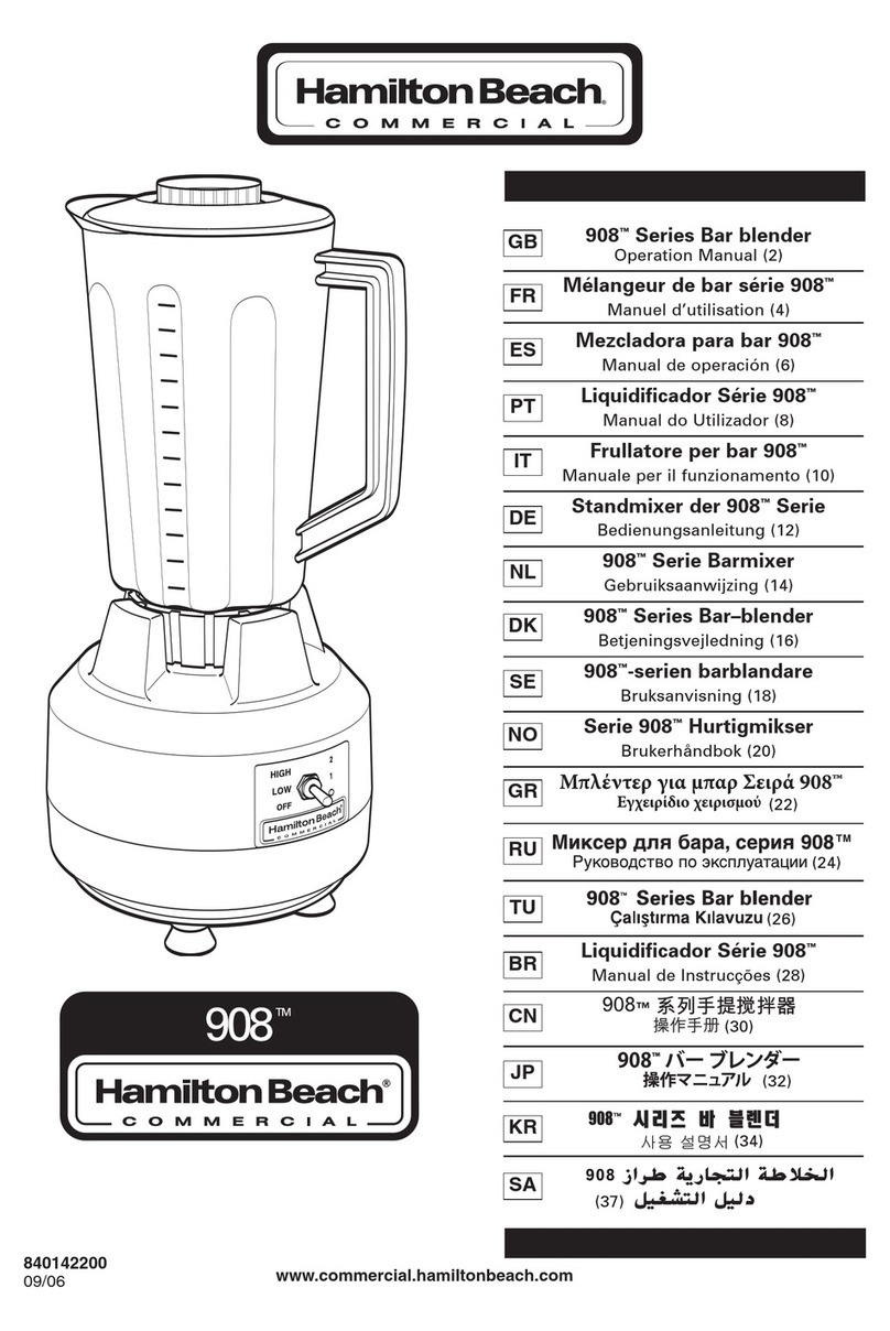 Hamilton Beach 908 Series Operation manual