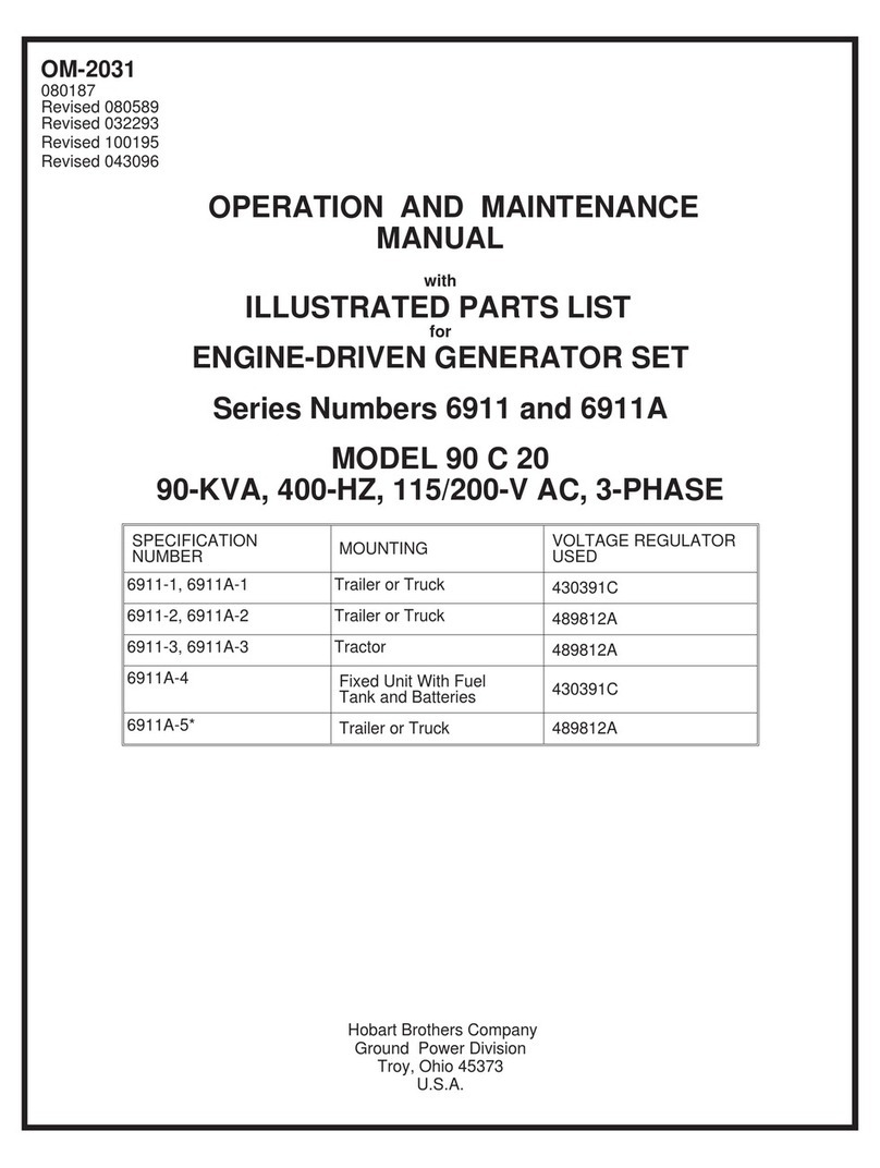 Hobart 90 C 20 Operation and maintenance manual