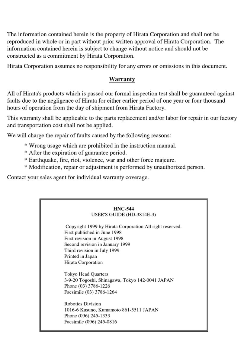 Hirata Corporation HNC-544 User manual