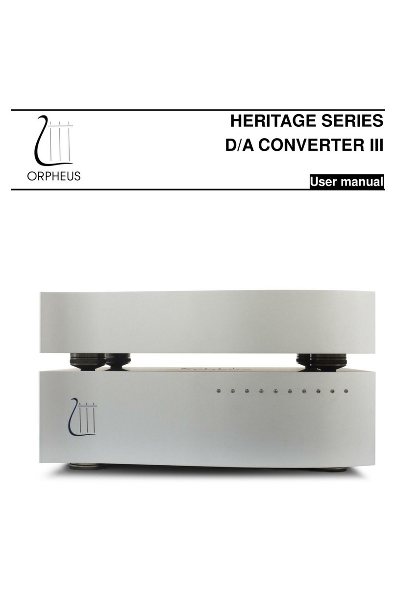 ORPHEUS Heritage D/A CONVERTER III user manual