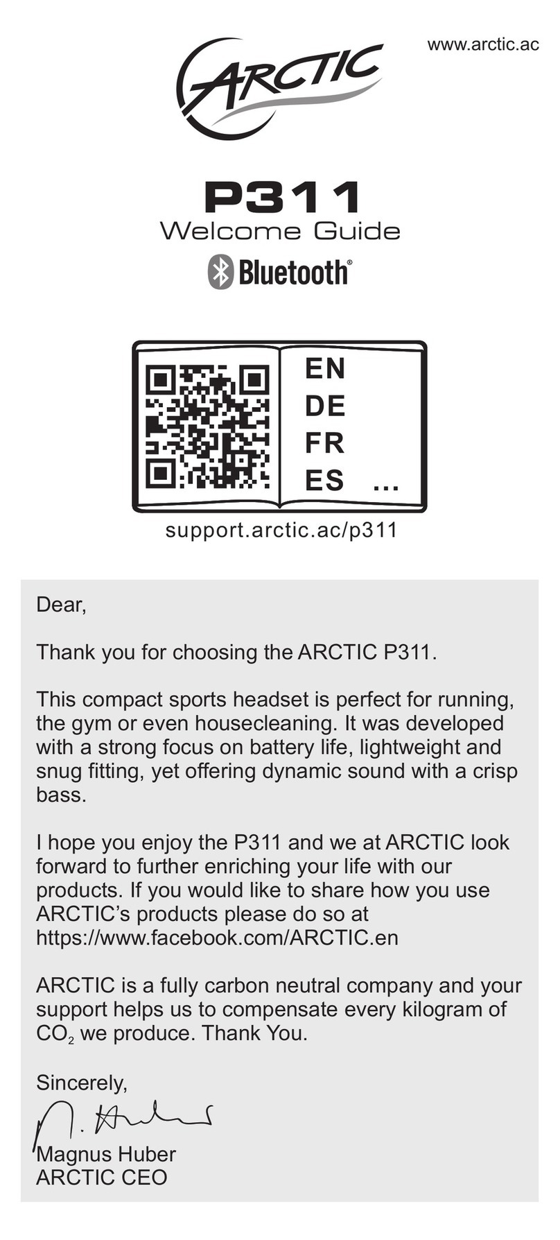 Arctic p311 Welcome guide