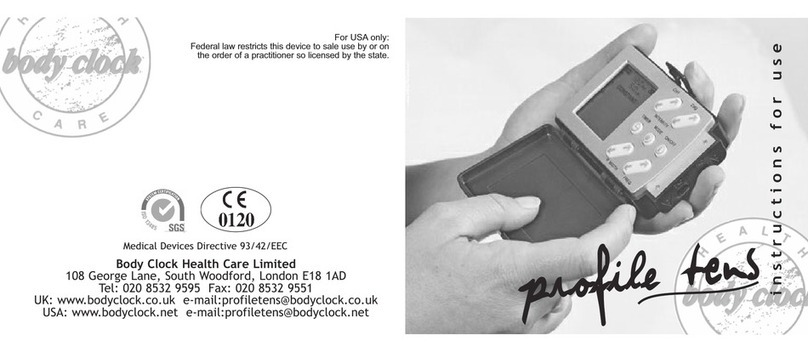 Body Clock Profile TENS Instructions for use