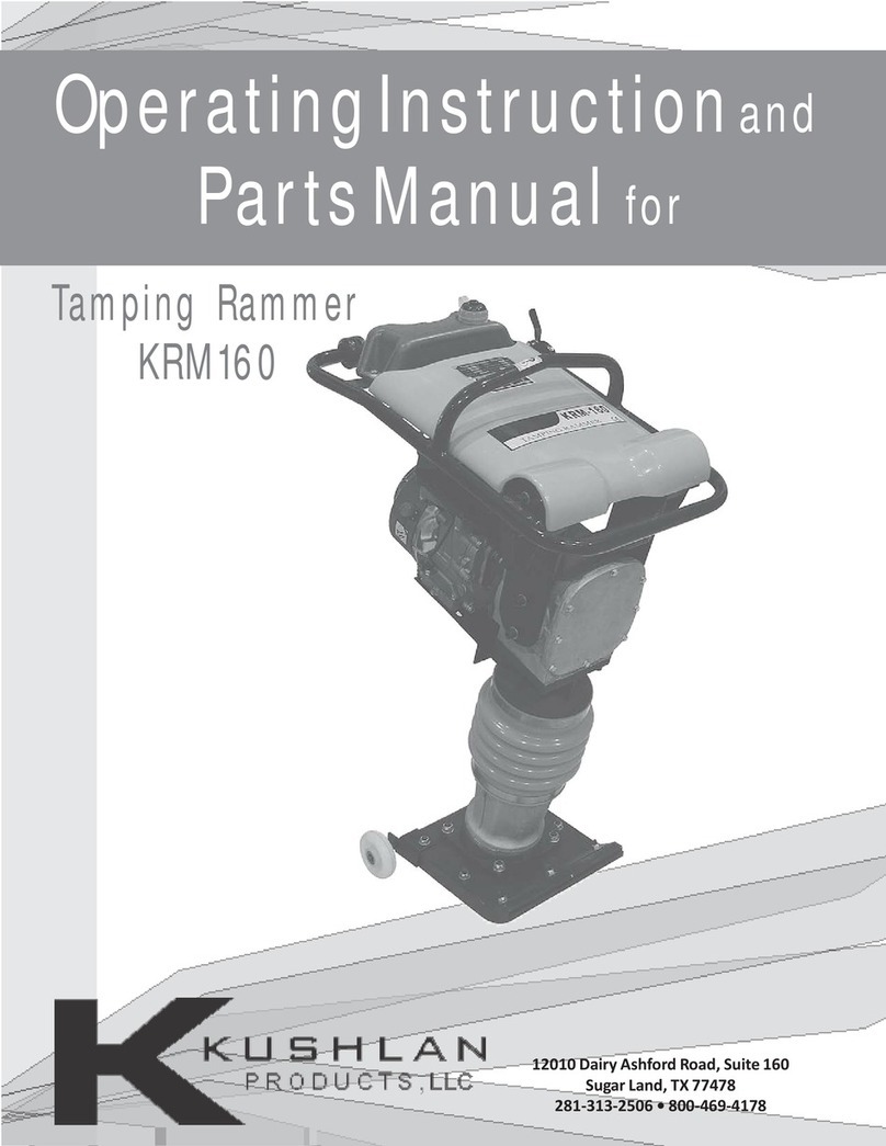 Kushlan KRM160 Operating instructions and parts manual