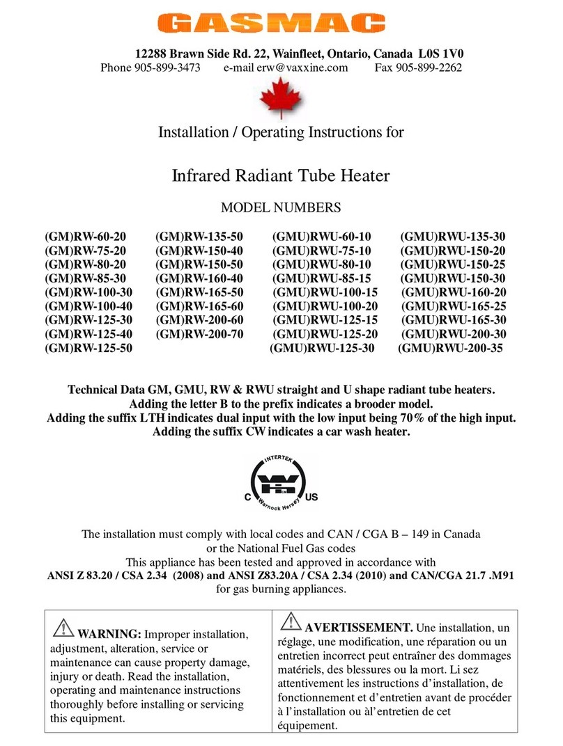 Gasmac RW-60-20 Installation and operating instructions