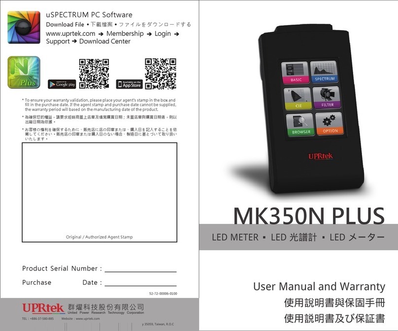 UPRtek MK350N PLUS Dimensions and installation guide