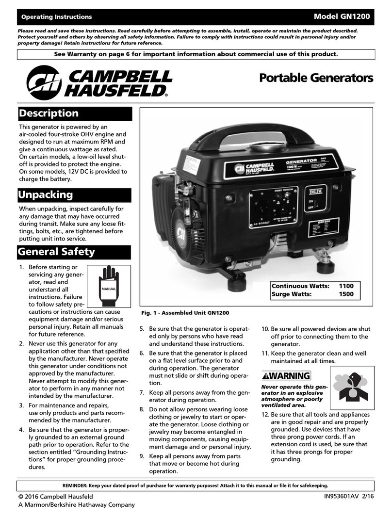 Campbell Hausfeld GN1200 operating instructions