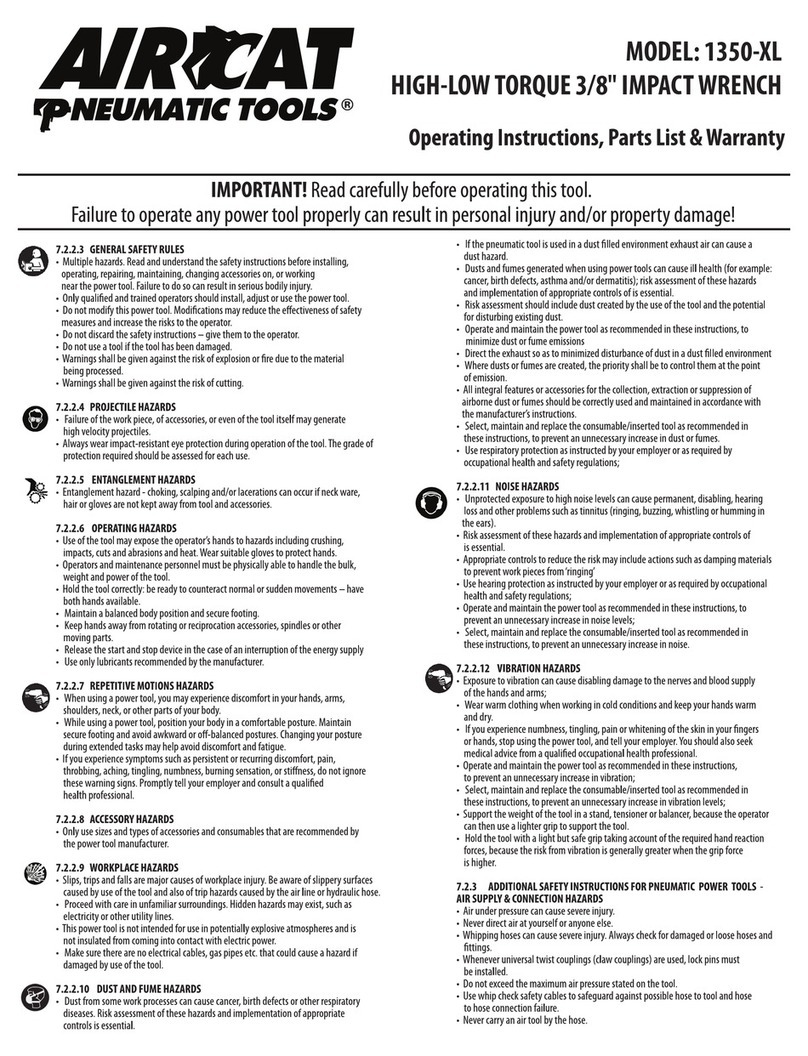 Aircat 1350-XL Operating instructions & parts list Aircat 1350-XL Operating instructions & parts list