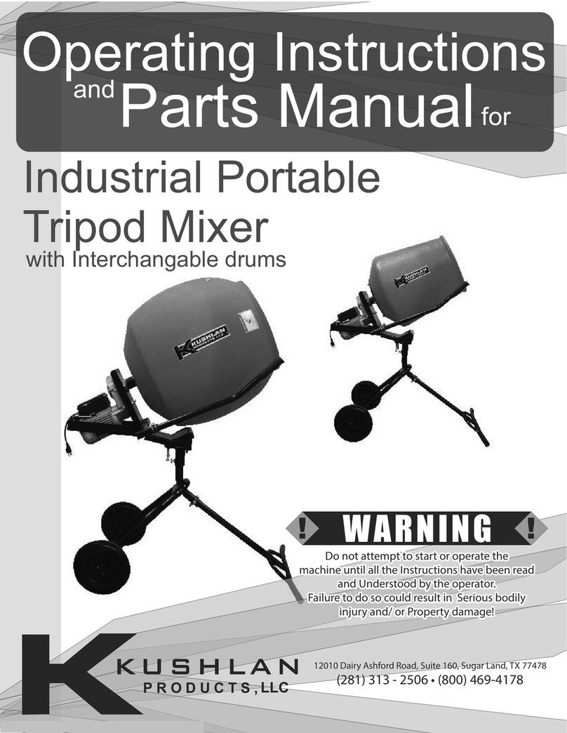 Kushlan Industrial Portable Tripod Mixer Instructions for use