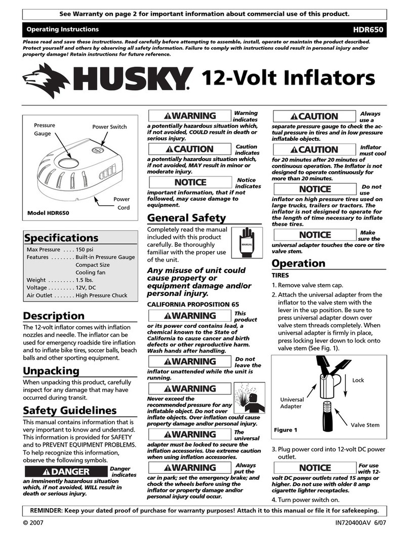 Husky HDR650 operating instructions