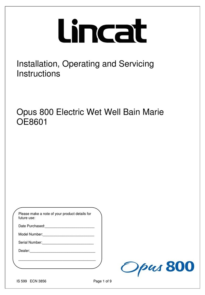 Lincat OE8601 Installation, operating and servicing instructions