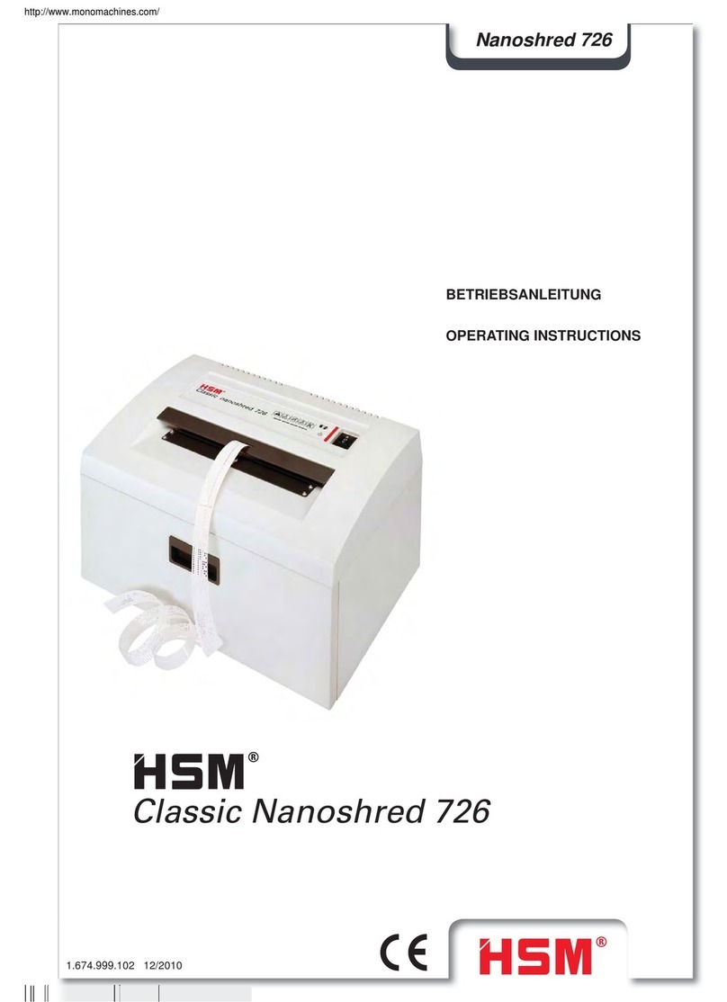HSM Classic Nanoshred 726 operating instructions